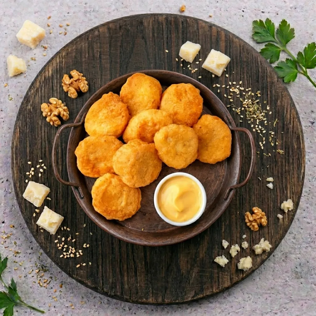 Нагеттсы с сырным соусом